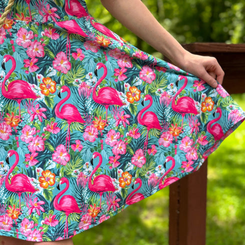 Flamingo Summer Twirl Dress